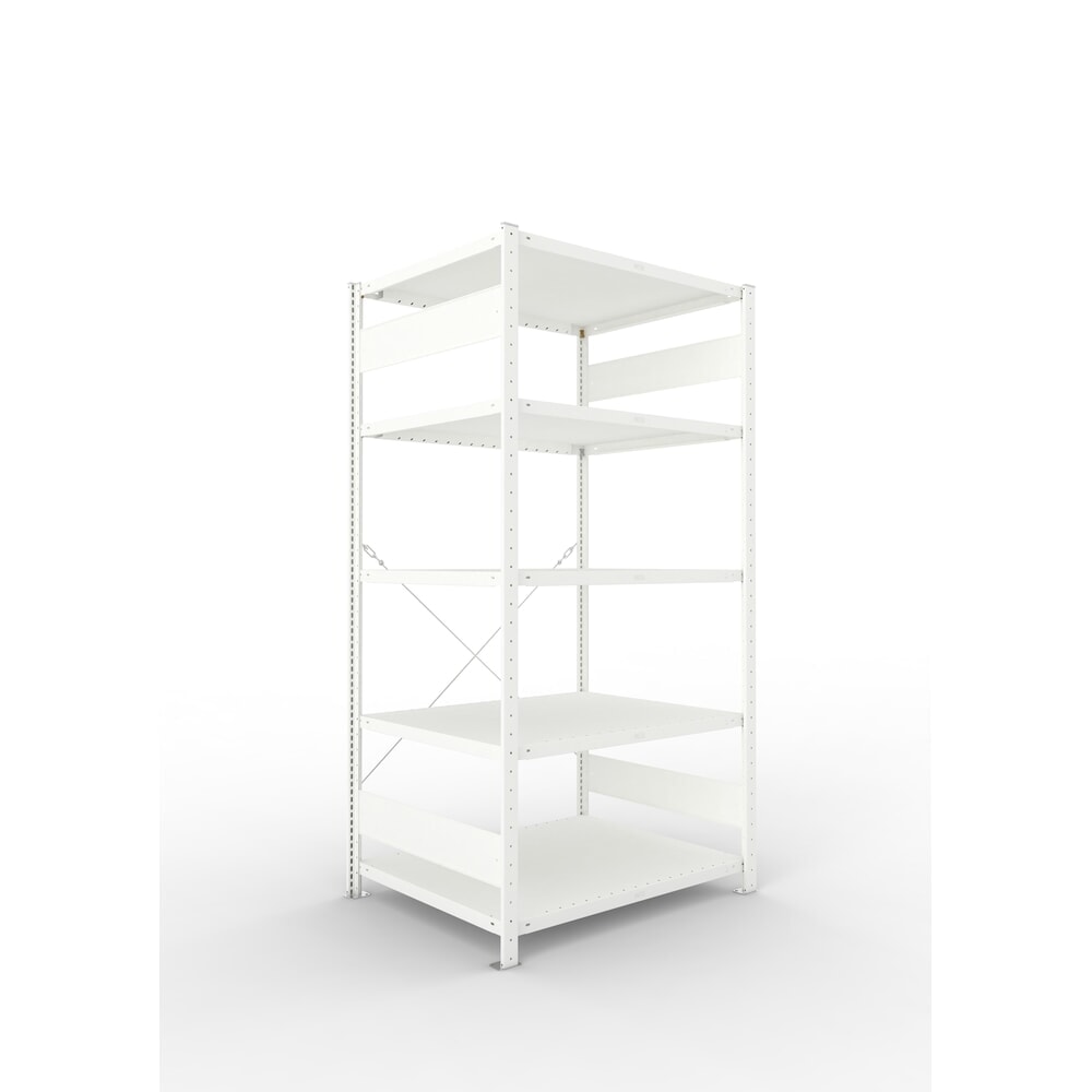 N° de l'image du produit 5 : Rayonnage à tablettes META système enfichable, TB, FL 230 kg, gris clair, H x l x P 2 000 x 1 300 x 500 mm