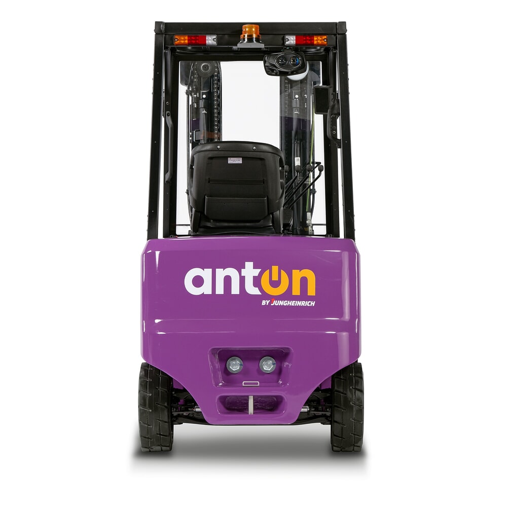 N° de l'image du produit 7 : AntOn by Jungheinrich chariot élévateur électrique CBH 2.0 avec mât télescopique triple, hauteur de levage 4 800 mm, capacité de charge 2 000 kg, cabine intempéries ECO, y compris chargeur externe 80 V, 60 A, CEE, 5 broches