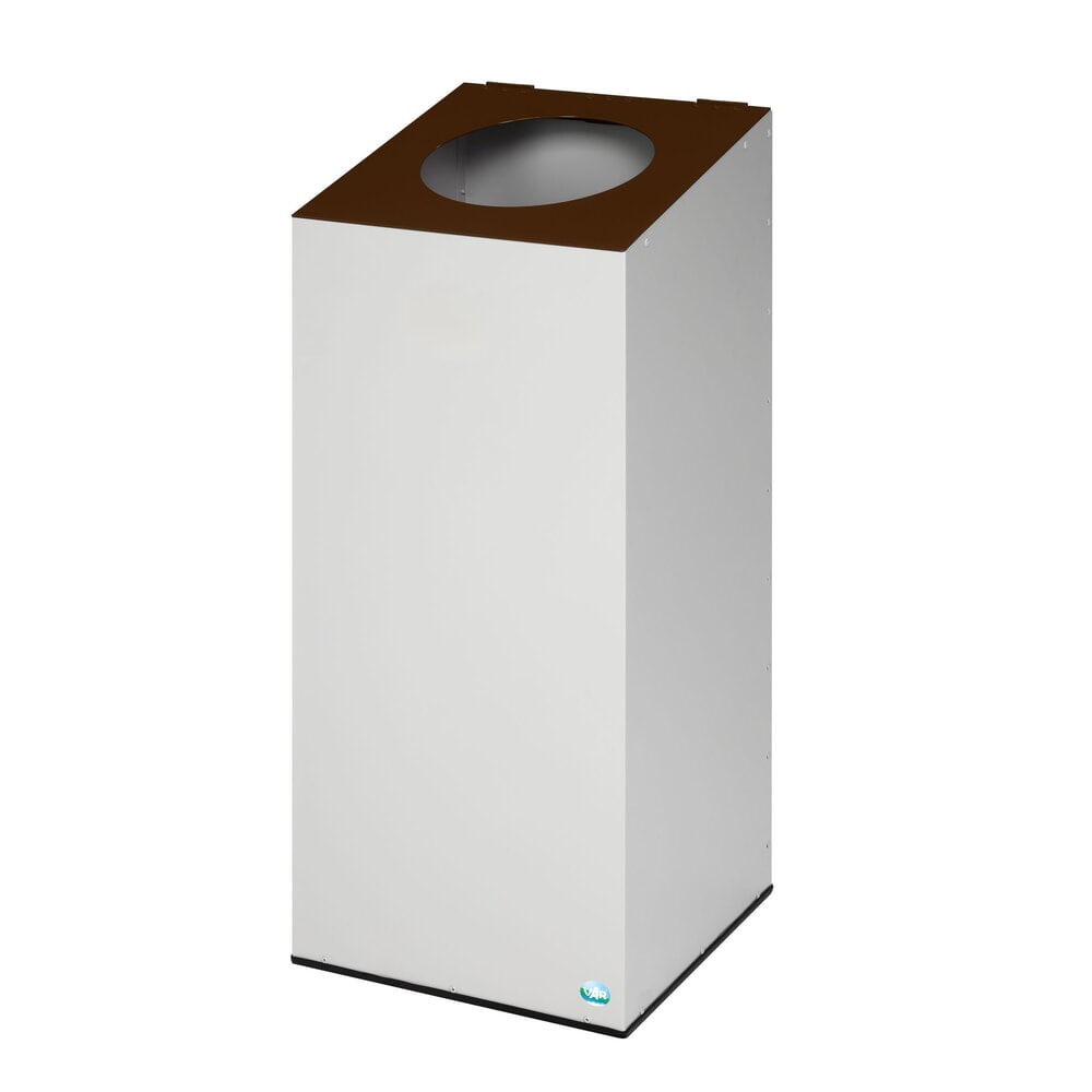 N° de l'image du produit 2 : VAR® Wertstoffsammler WSG 38, mit Klemmring und runder Einwurföffnung, lichtgrau, sepiabraun