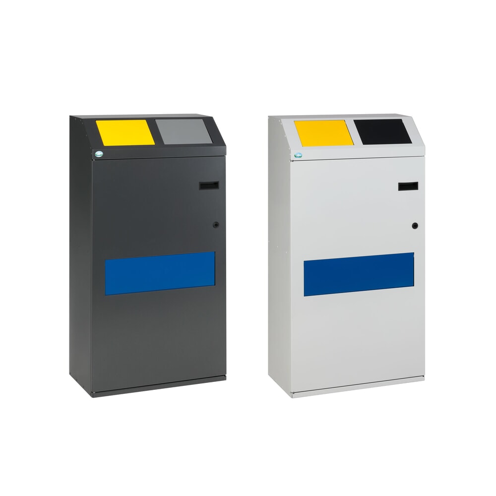 N° de l'image du produit 3 : VAR® Wertstoffsammler WSS 115, in 2 Ebenen, mit 3 Innenbehältern, eisenglimmer