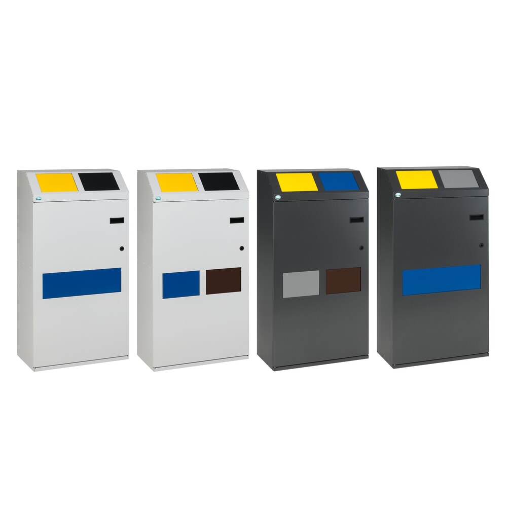 N° de l'image du produit 4 : VAR® Wertstoffsammler WSS 115, in 2 Ebenen, mit 3 Innenbehältern, eisenglimmer