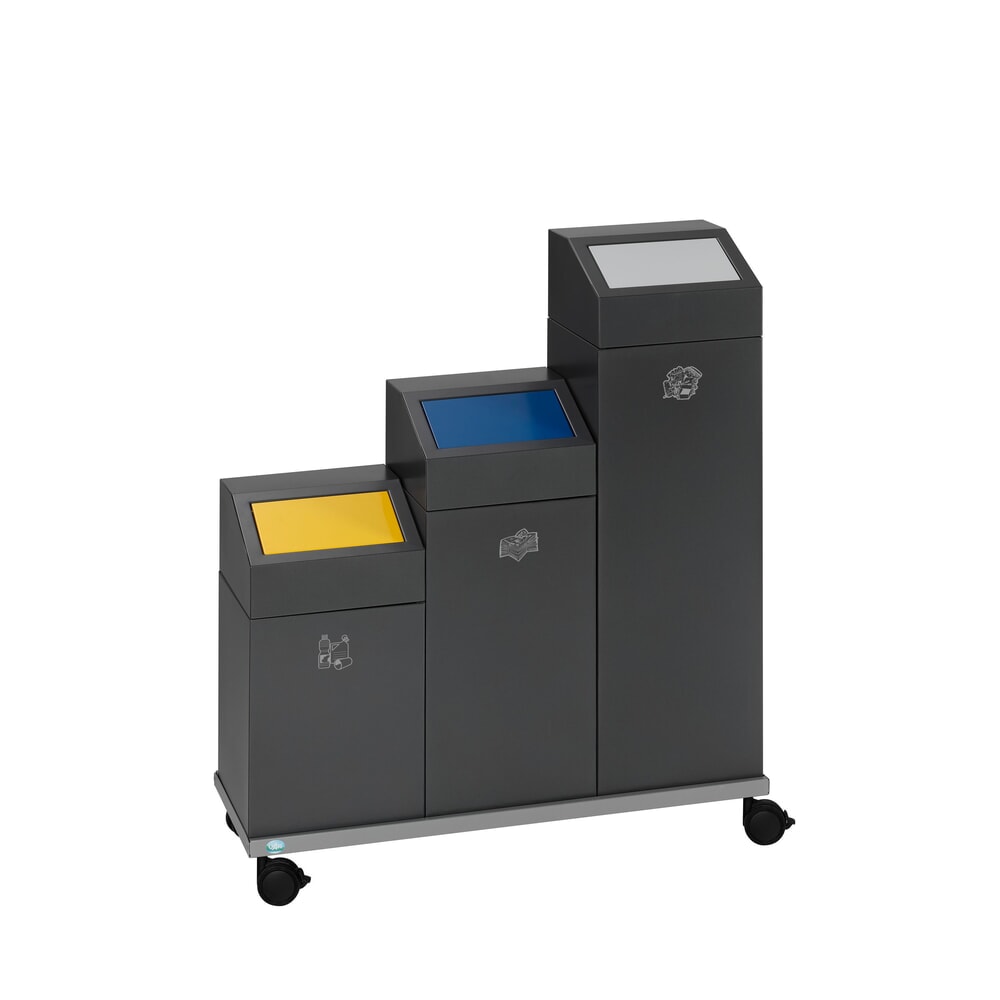 N° de l'image du produit 3 : VAR® Wertstoffsammler WSG 40E, für den Innenbereich, selbstlöschend, Inhalt 43 Liter, eisenglimmer, verkehrsgelb
