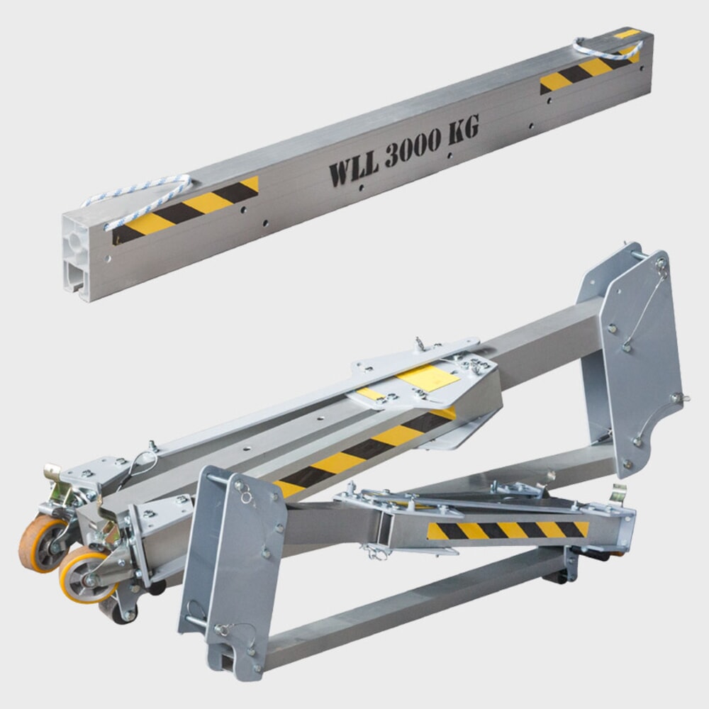 Produktabbildung Nr. 3: PLANETA Alu-Portalkran RAPK, inkl. Hebelzug, verfahrbar, Länge 2.000 mm, TK 3.000 kg, Grösse S