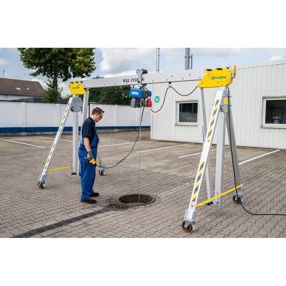 Produktabbildung Nr. 8: PLANETA Alu-Portalkran RLPK, inkl. Hebelzug, verfahrbar, Länge 2.000 mm, TK 1.750 kg, Grösse S