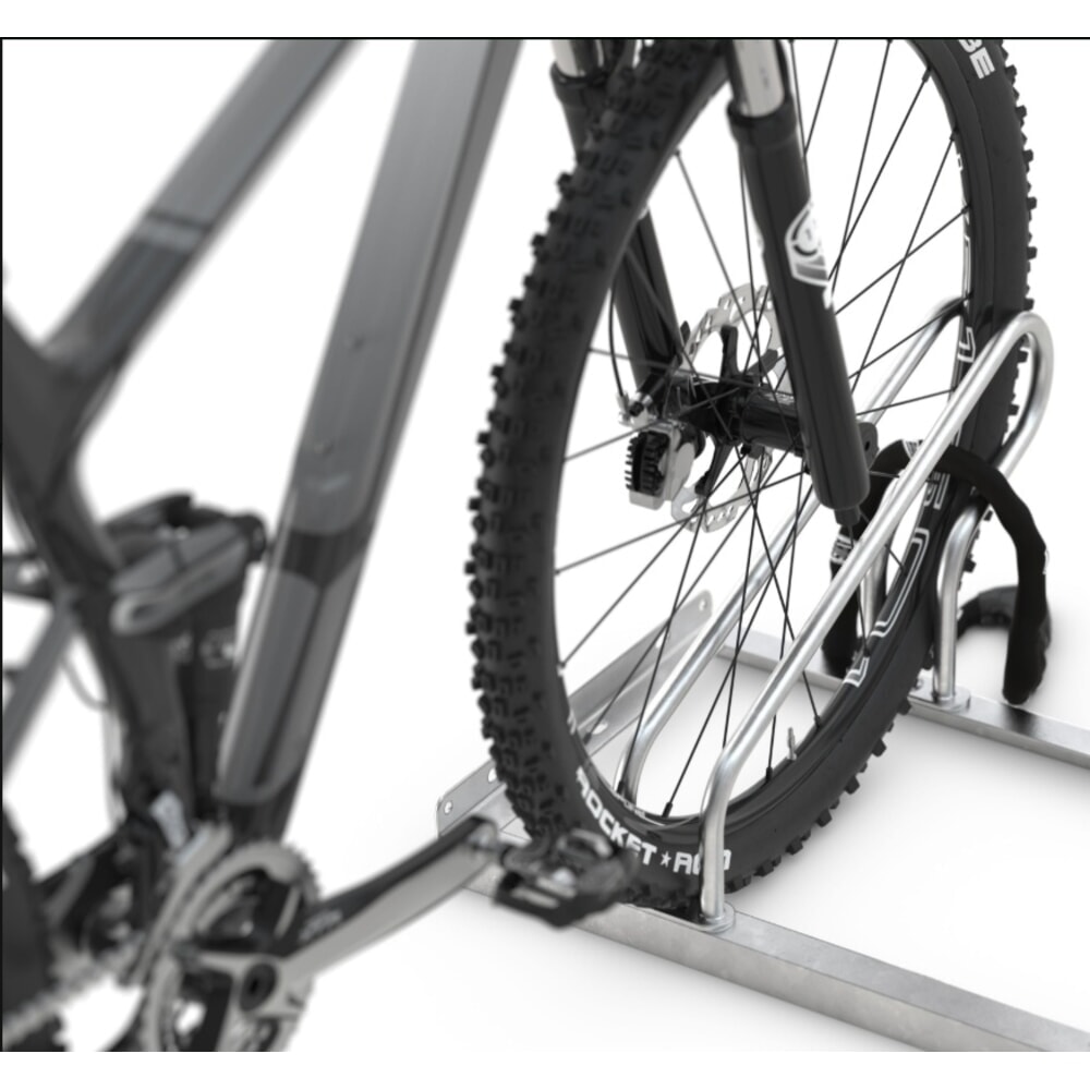 Produktabbildung Nr. 2: Fahrradbügelparker, Anzahl Radstände 12, 2-seitig 90 ° verzinkt, zum Aufschrauben zerlegt