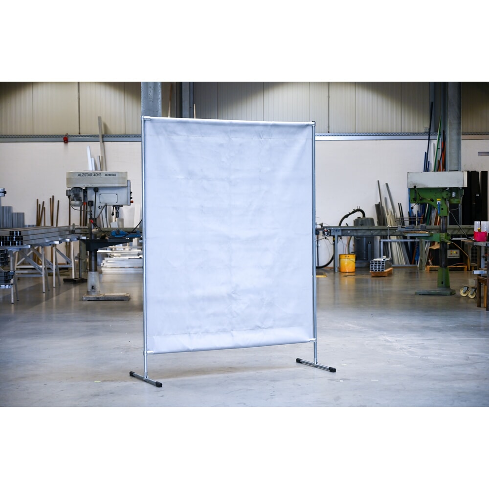 Produktabbildung Nr. 3: Schweisser-Schutzstellwand, Hitzeschutz-/Spritzerschutzdecke gemäss DIN EN 13501-1, BxH 1.400 x 2.000 mm, grau/silber