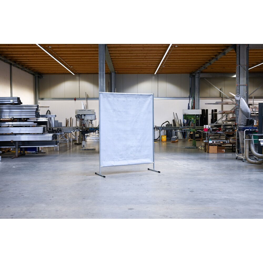 Produktabbildung Nr. 4: Schweisser-Schutzstellwand, Hitzeschutz-/Spritzerschutzdecke gemäss DIN EN 13501-1, BxH 1.400 x 2.000 mm, grau/silber
