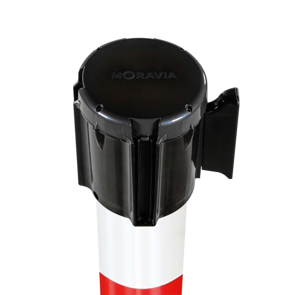 N° de l'image du produit 2 : Potelet d’avertissement à ruban étirable Moravia, hauteur mm 950, rouge/blanc
