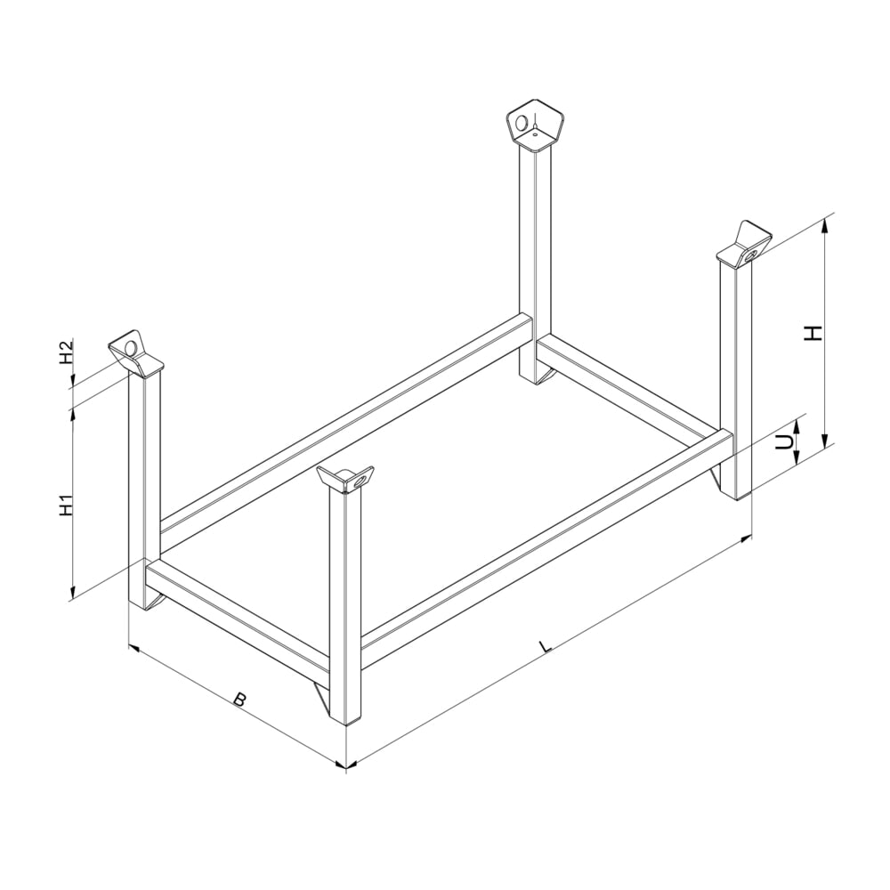 N° de l'image du produit 3 : Bâti pour palettes empilables Eichinger®, 2 000 kg, LxlxH 1 000x800x750 mm, brun chocolat
