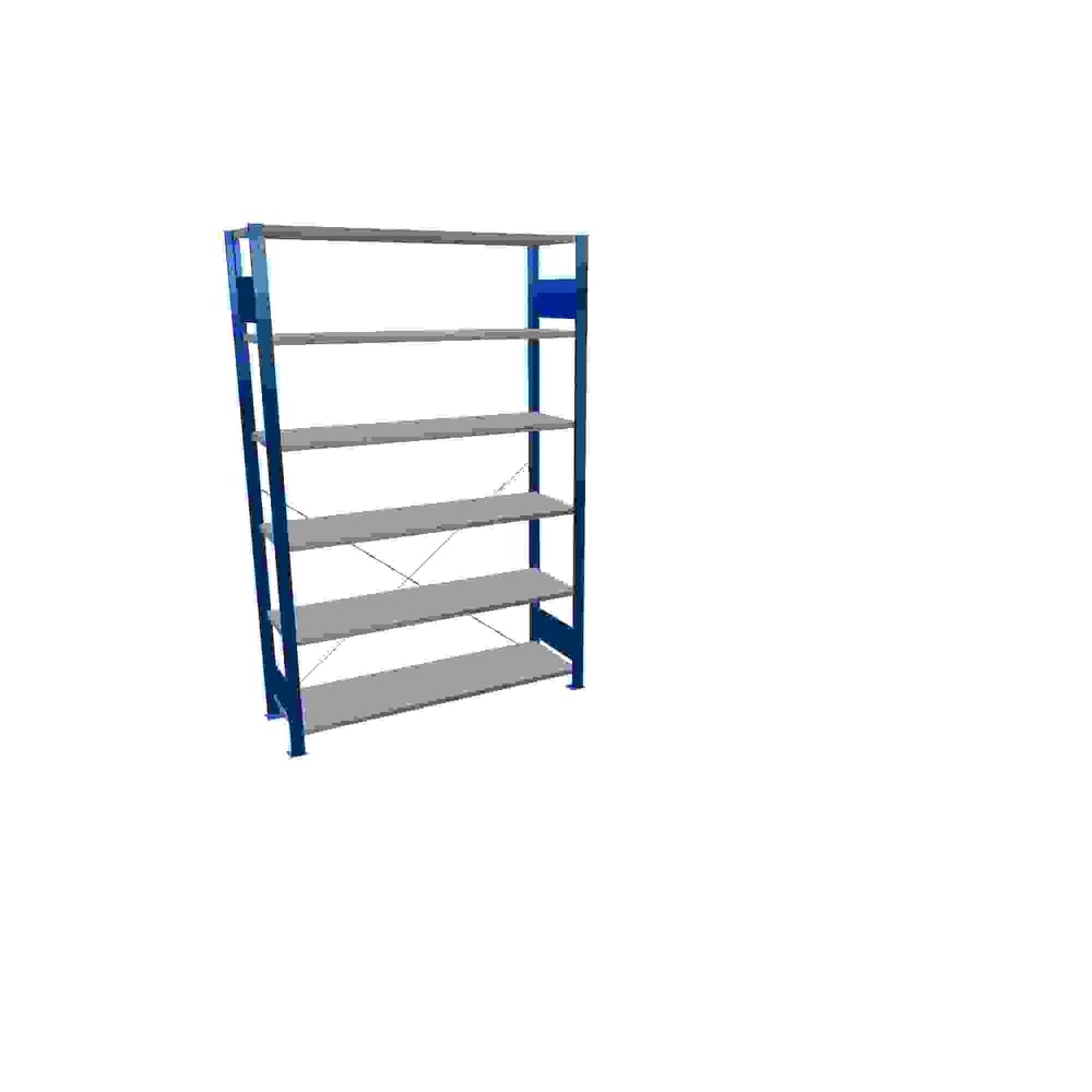 Illustration du produit: SCHULTE Rayonnage à tablettes, bleu gentiane / galvanisé, avec 6 tablettes en tôle d’acier, charge par tablette 150 kg, HxlxP 2 000 x 1 360 x 436 mm