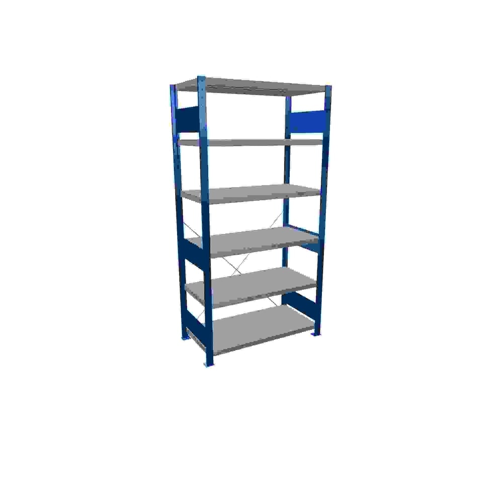 Produktabbildung Nr. 1: SCHULTE Fachbodenregal enzianblau/verzinkt mit 6 Stahlblechböden, Fachlast 330 kg, HxBxT 2.000 x 1.060 x 536 mm