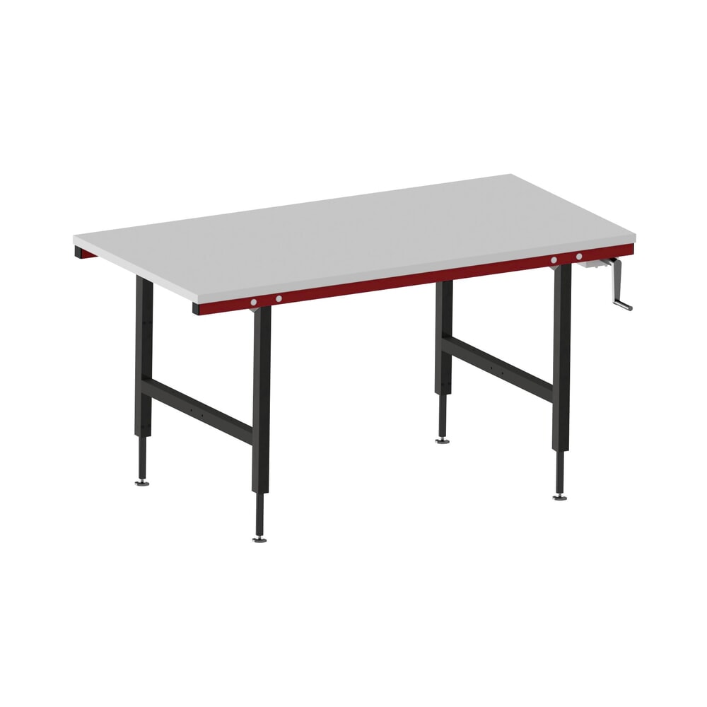 Produktabbildung: Rocholz Höhenverstellbarer Packtisch SYSTEM 2000, manuell, HxBxT 710–960 mm x 1600 mm x 800 mm