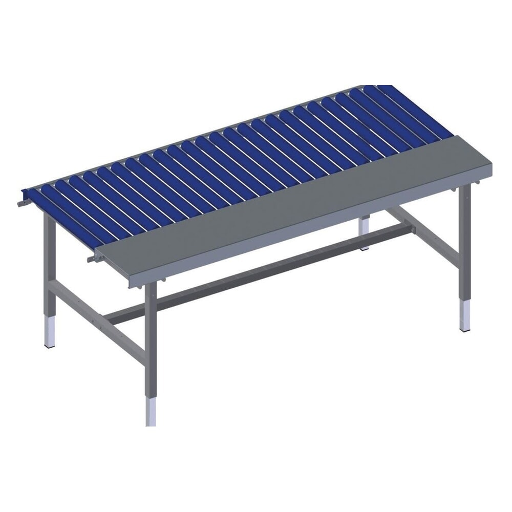 Produktabbildung Nr. 2: Rocholz Höhenverstellbarer Packtisch SYSTEM 2000, Rollenbahn, manuell, Arbeitsfläche, HxBxT 710–960 mm x 1955 mm x 920 mm