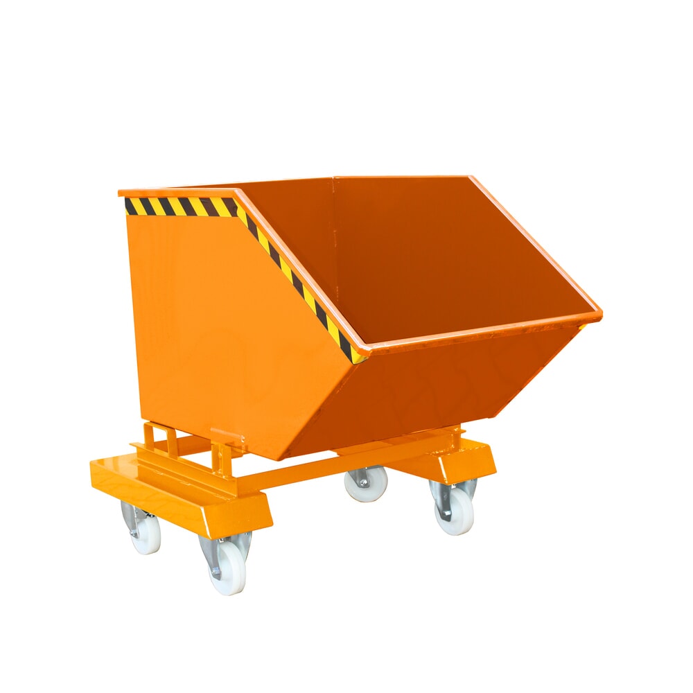 Illustration du produit: Eichinger® Chariot-caisse avec roulettes et entrées de fourche, 300 kg, 200 litres, orangé pur