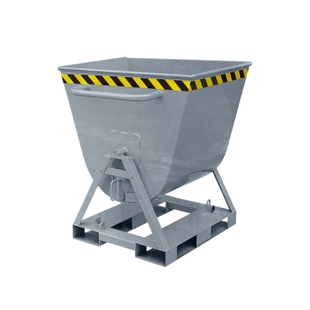 Produktabbildung: Eichinger® Kippmulde 2-seitig kippbar, von 4 Seiten anfahrbar, 500 kg, 300 Liter feuerverzinkt