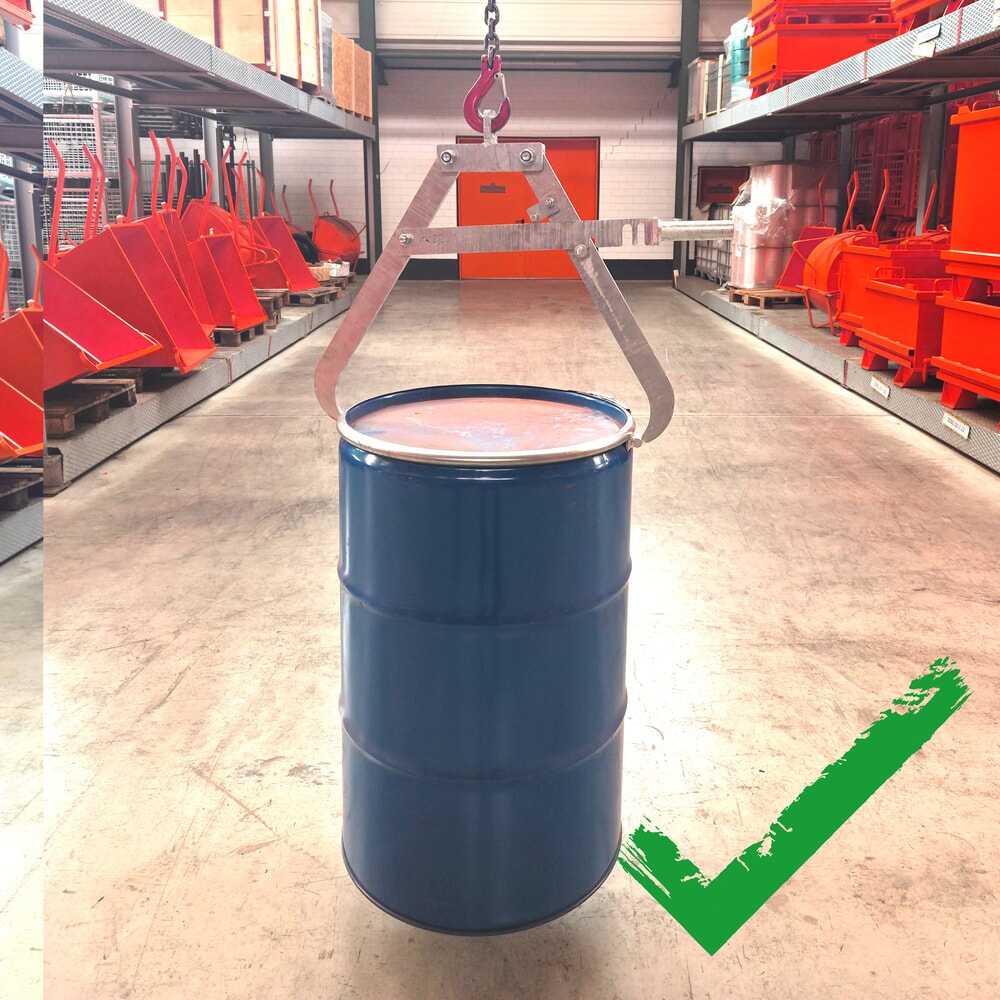 Produktabbildung Nr. 4: Eichinger® Fasszange für Kran, 1 x liegendes Fass feuerverzinkt