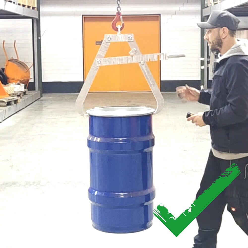 Produktabbildung Nr. 6: Eichinger® Fasszange für Kran, 1 x liegendes Fass feuerverzinkt