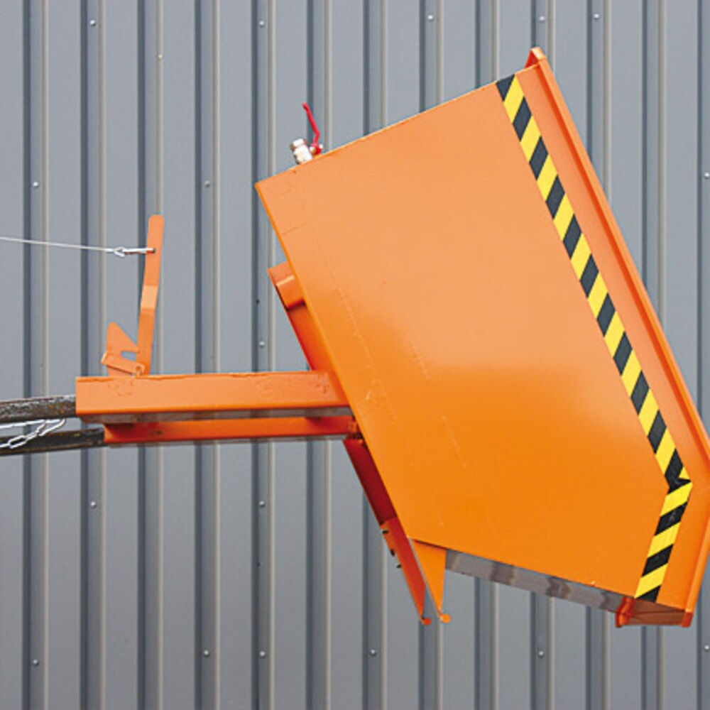 N° de l'image du produit 4 : Eichinger® Benne à copeaux à fond en tôle perforée et robinet de vidange, 1 000 kg, 300 litres, orangé pur