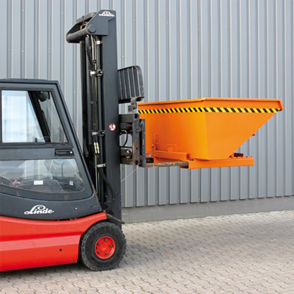N° de l'image du produit 4 : Eichinger® Benne basculante pour charges lourdes avec patins de roulement, 1500 kg, 1250 litres, gris anthracite