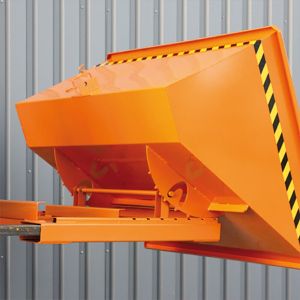 N° de l'image du produit 5 : Eichinger® Benne basculante pour charges lourdes avec patins de roulement, 1500 kg, 1250 litres, gris anthracite