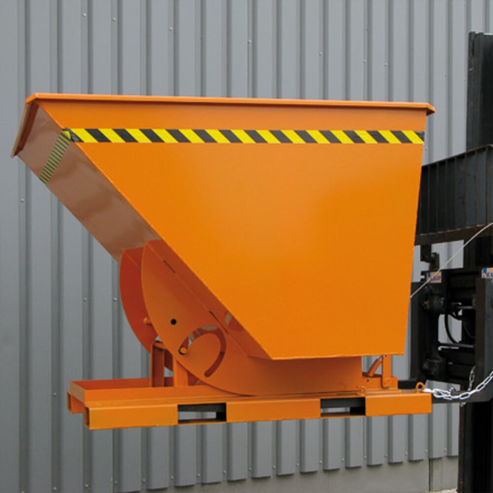 N° de l'image du produit 4 : Benne basculante Eichinger® hauteur de construction élevée, basculable transversalement au sens de la marche et dans le sens de la marche, 1 000 kg, 300 litres, orangé pur