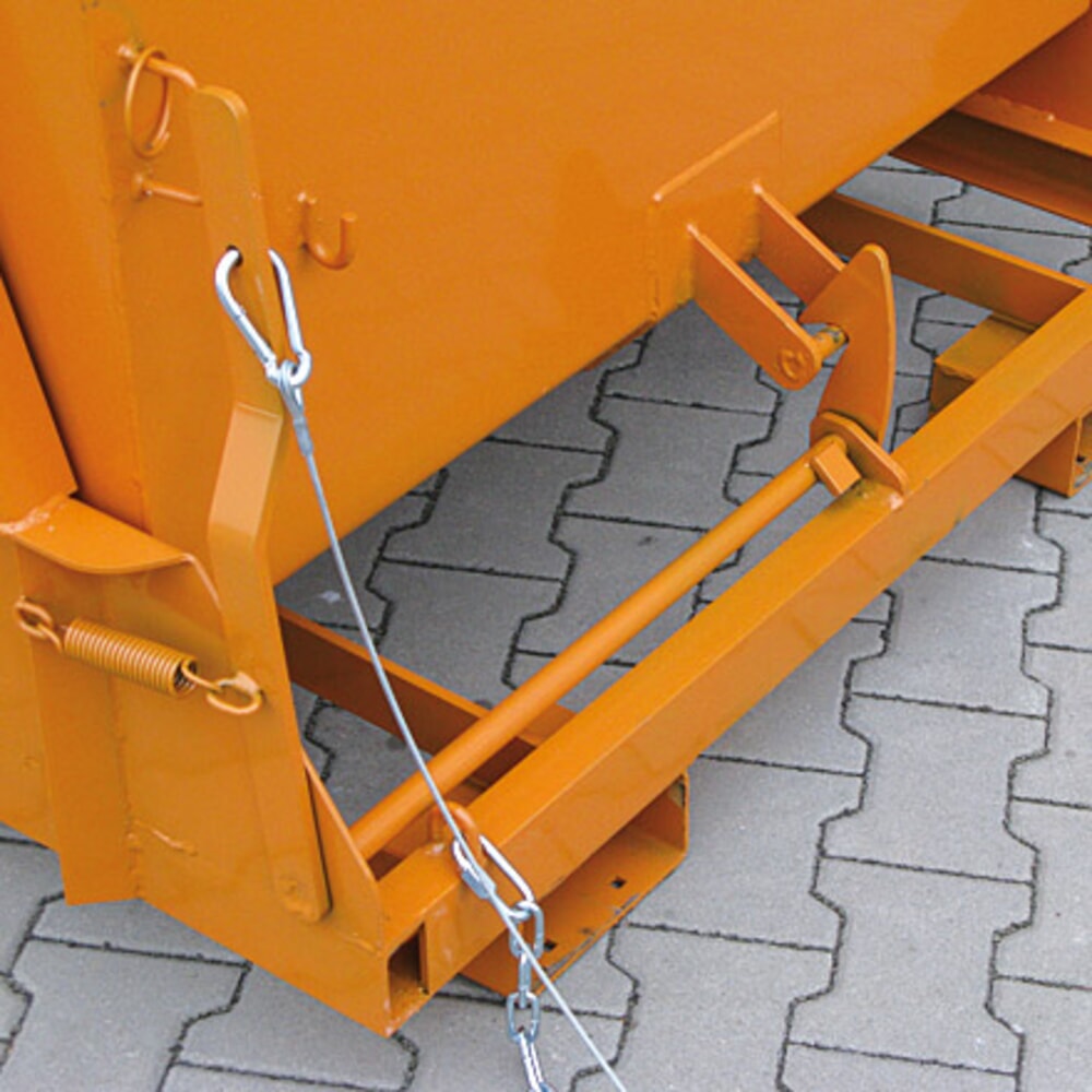 N° de l'image du produit 3 : Benne basculante Eichinger® avec patins protégés, 1 000 kg, 600 litres, orangé pur