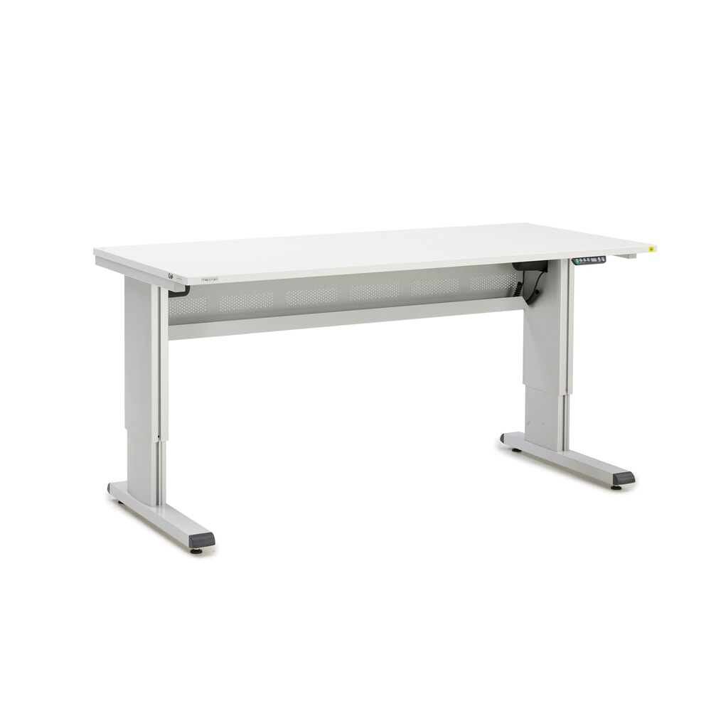 Illustration du produit: Table de travail TRESTON WB, ESD, réglage électrique de la hauteur, lxP 1 800 x 800 mm, avec cache-câbles