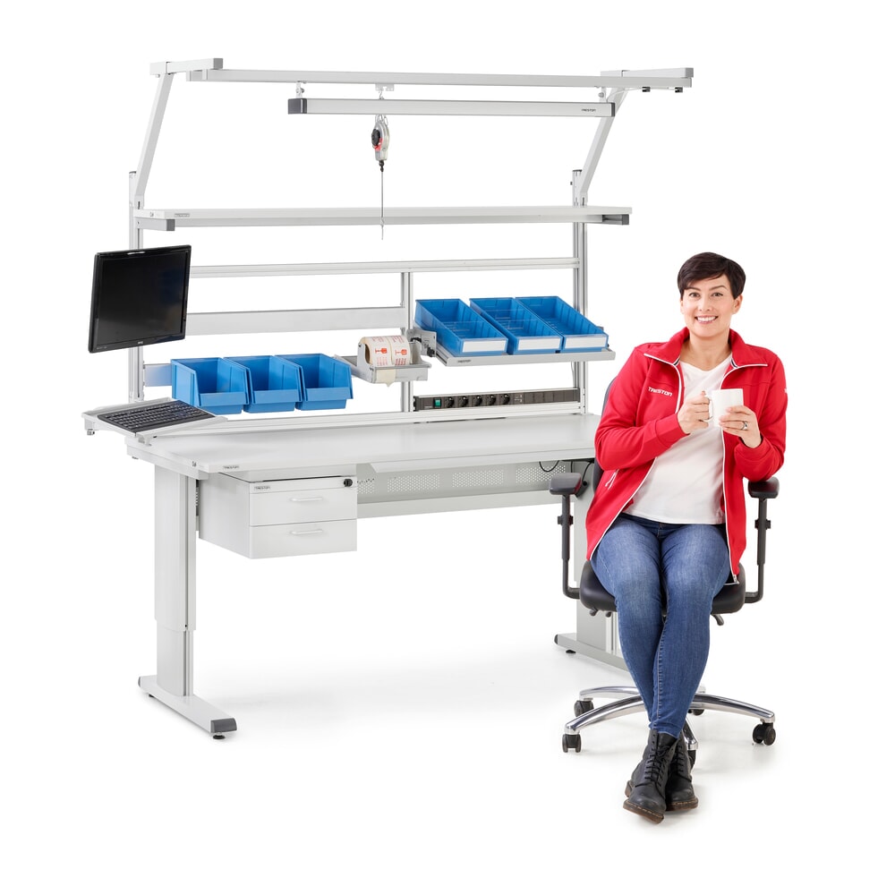 Produktabbildung Nr. 5: TRESTON Arbeitstisch, Typ WB, höhenverstellbar, manuell, BxT 1.800 x 800 mm