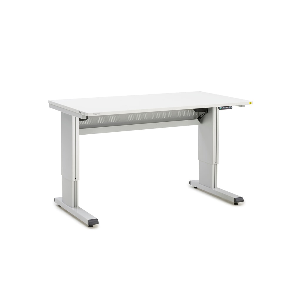 Illustration du produit: Table de travail TRESTON WB, ESD, réglage électrique de la hauteur, lxP 1 500 x 800 mm, avec cache-câbles