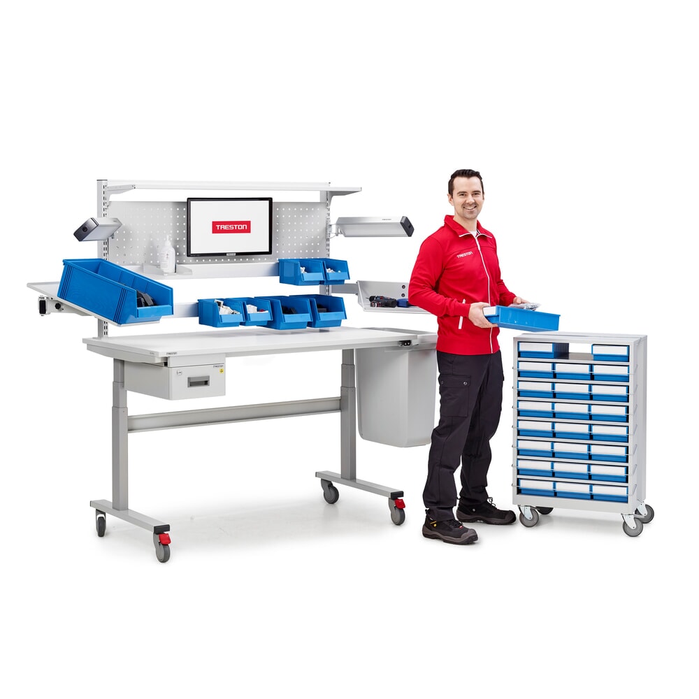 Produktabbildung Nr. 3: TRESTON Schubladenmagazin, 24 Schubladen, blau