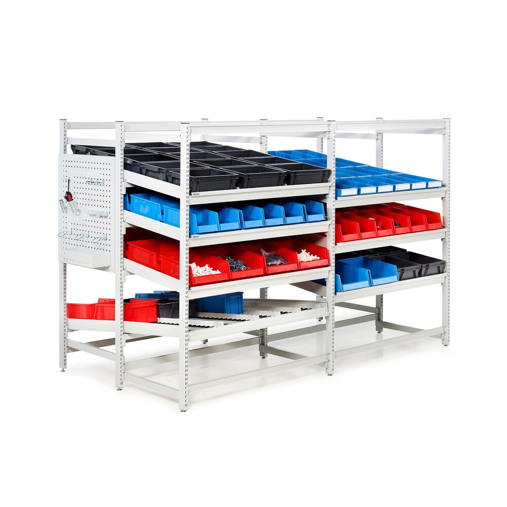 Produktabbildung Nr. 4: TRESTON FIFO-Regal, Fachlast 220 kg je Fachboden, ESD-Schutz, 3 Rollenebenen, HxBxT 1860 x 933 x 805 mm