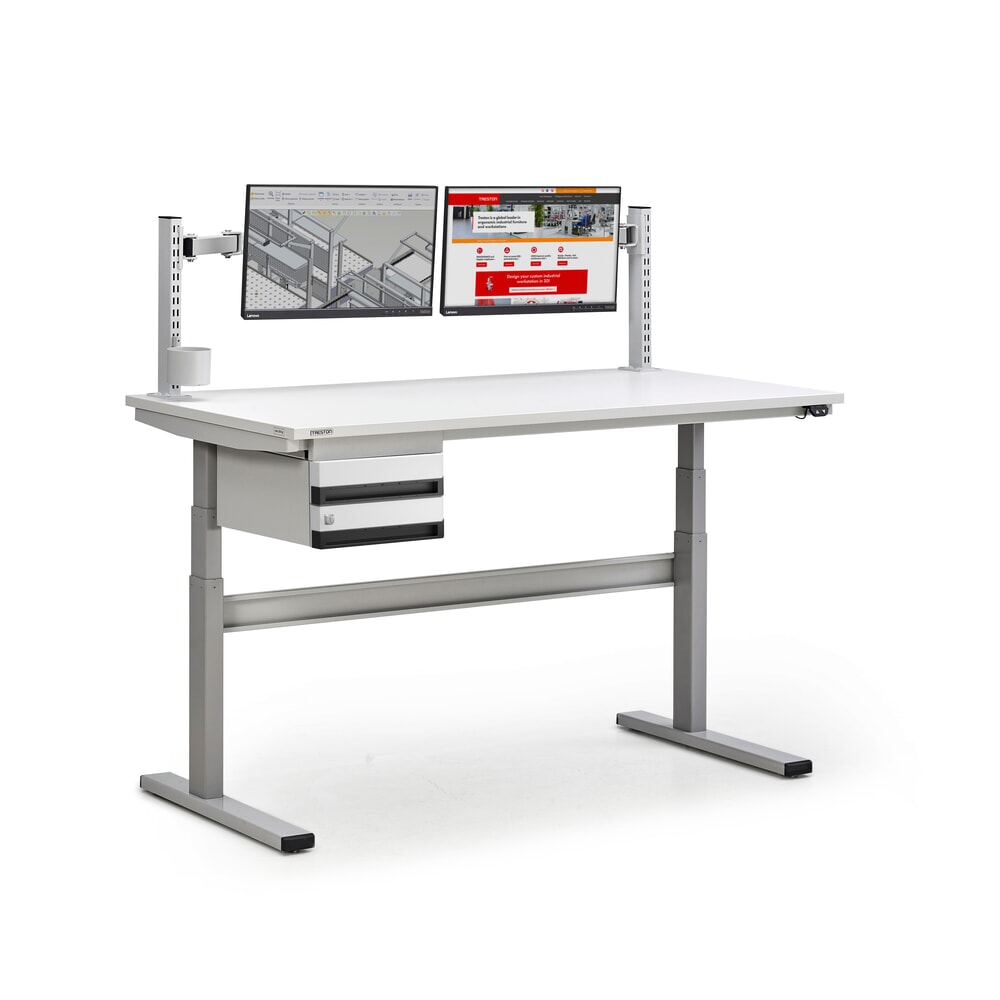 Produktabbildung Nr. 3: Rasterrohre für TRESTON TED-Arbeitstisch, mit Flansch, Höhe 400 mm, 2 Stk/VE