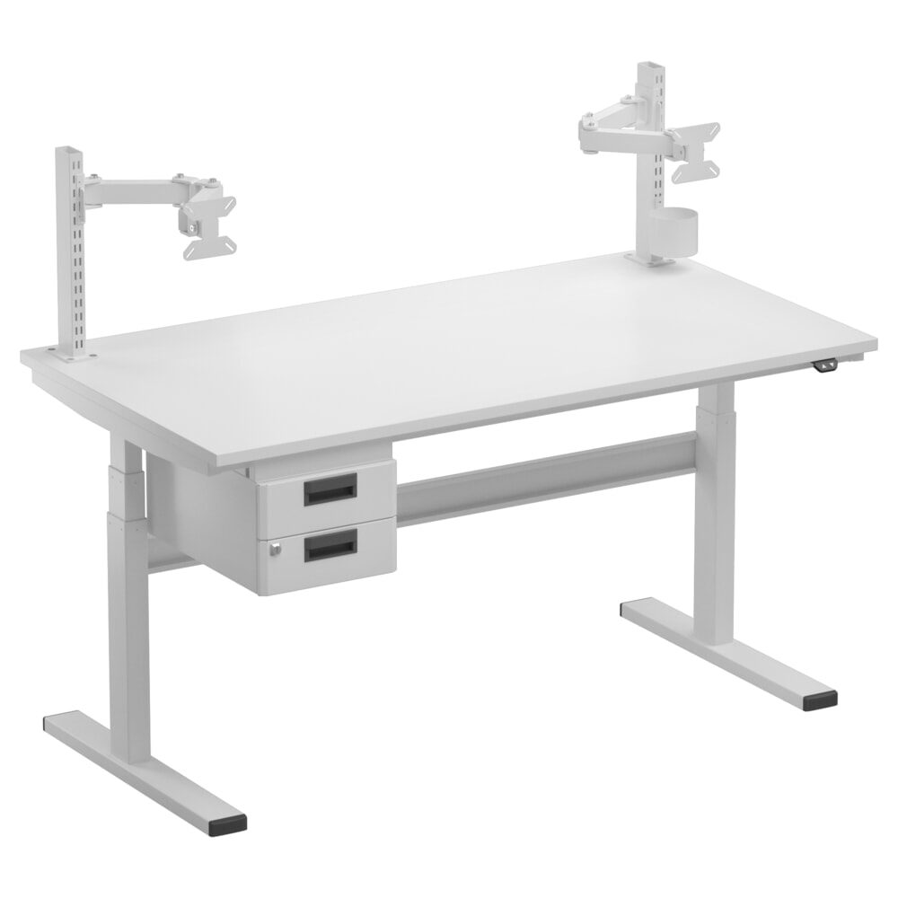 Produktabbildung Nr. 4: Rasterrohre für TRESTON TED-Arbeitstisch, mit Flansch, Höhe 400 mm, 2 Stk/VE