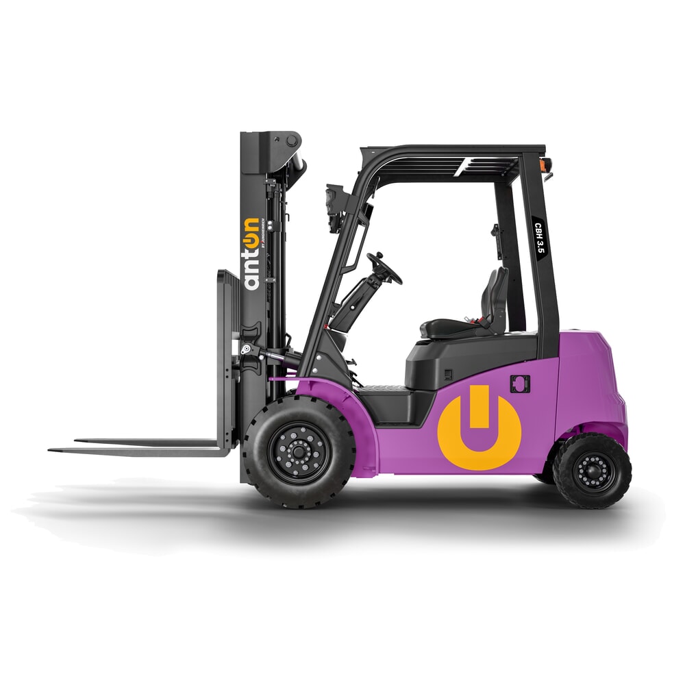 N° de l'image du produit 2 : AntOn by Jungheinrich chariot élévateur électrique CBH 3.5 avec mât télescopique double, hauteur de levage 3 300 mm, capacité de charge 3 500 kg, y compris chargeur externe 80 V, 60 A, CEE, 5-pin