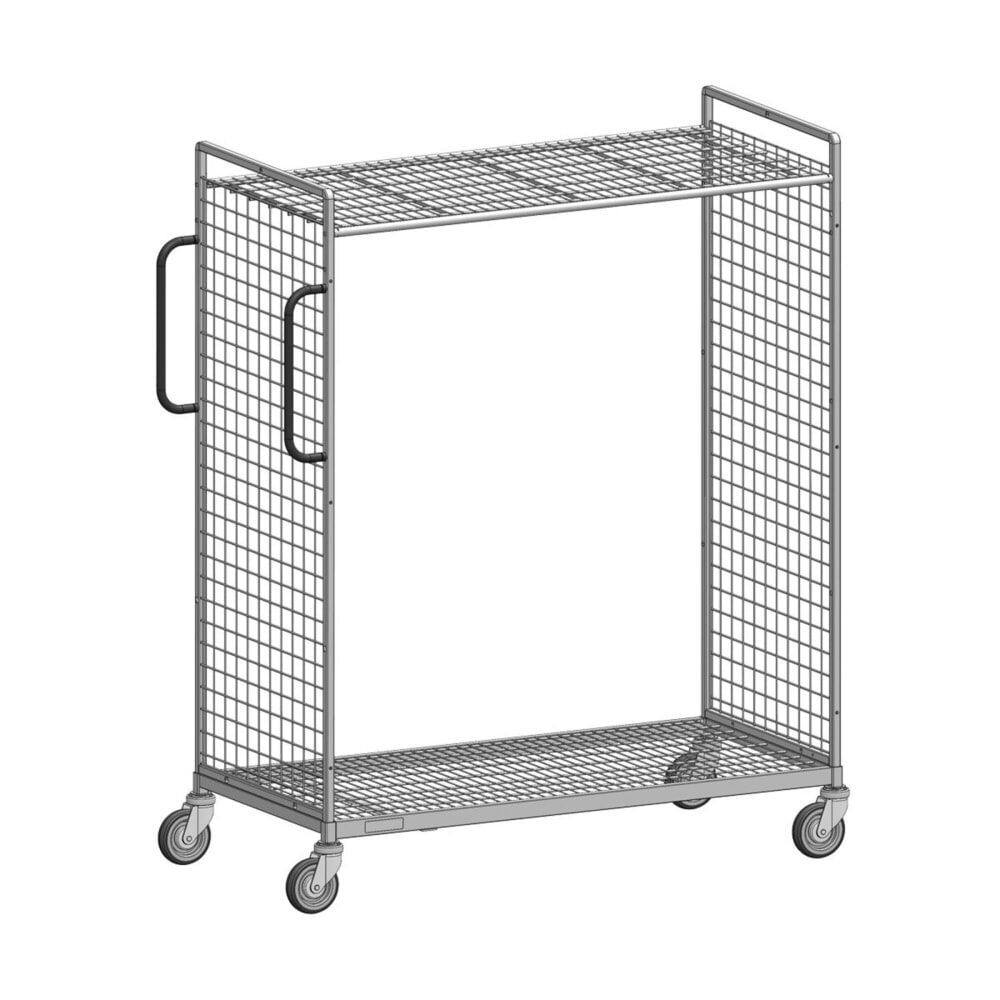 Illustration du produit: Chariot de préparation de commandes Ameise® AK-L, 2 parois grillagées, 1 plateau intermédiaire inclus, HxlxP 1 625 x 660 x 1 330 mm