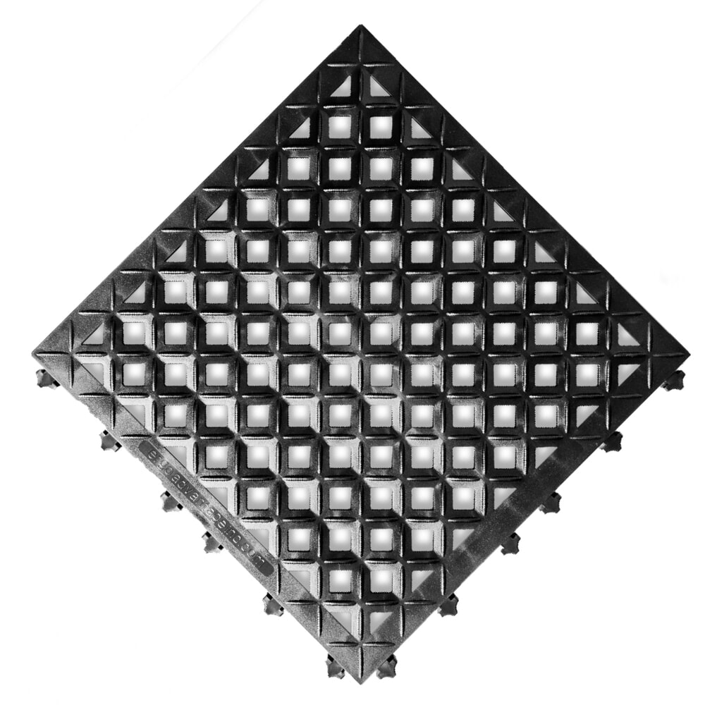 N° de l'image du produit 1 : REBOURNE® Anti-Ermüdungsmatte H2, hochbelastbar, gelochte Oberfläche, modulare Kachel, BxL 460 mm x 460 mm