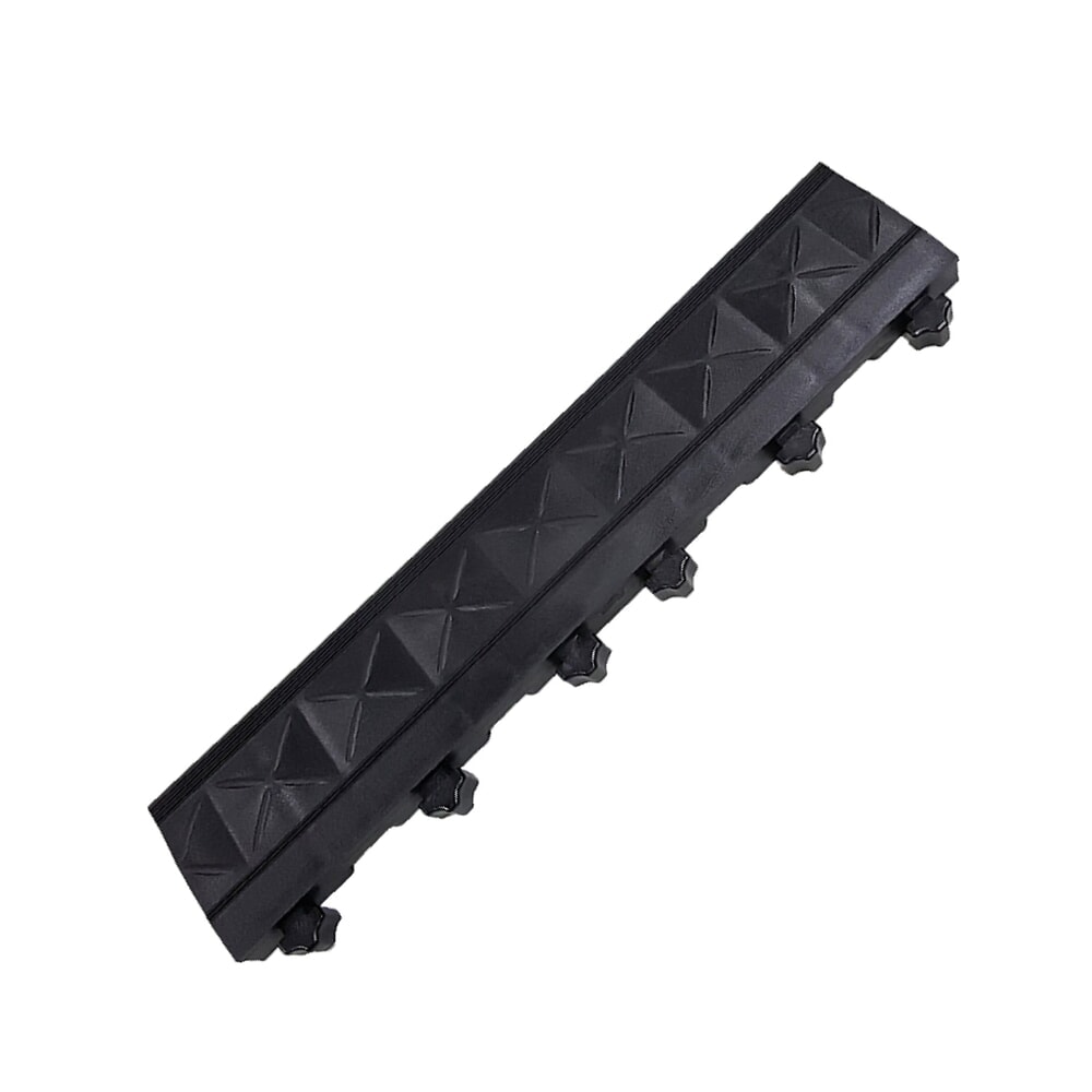 Produktabbildung: Sicherheits-Randleiste für REBOURNE® Anti-Ermüdungsmatte H-Serie, männlich, schwarz, BxL 100 mm x 460 mm
