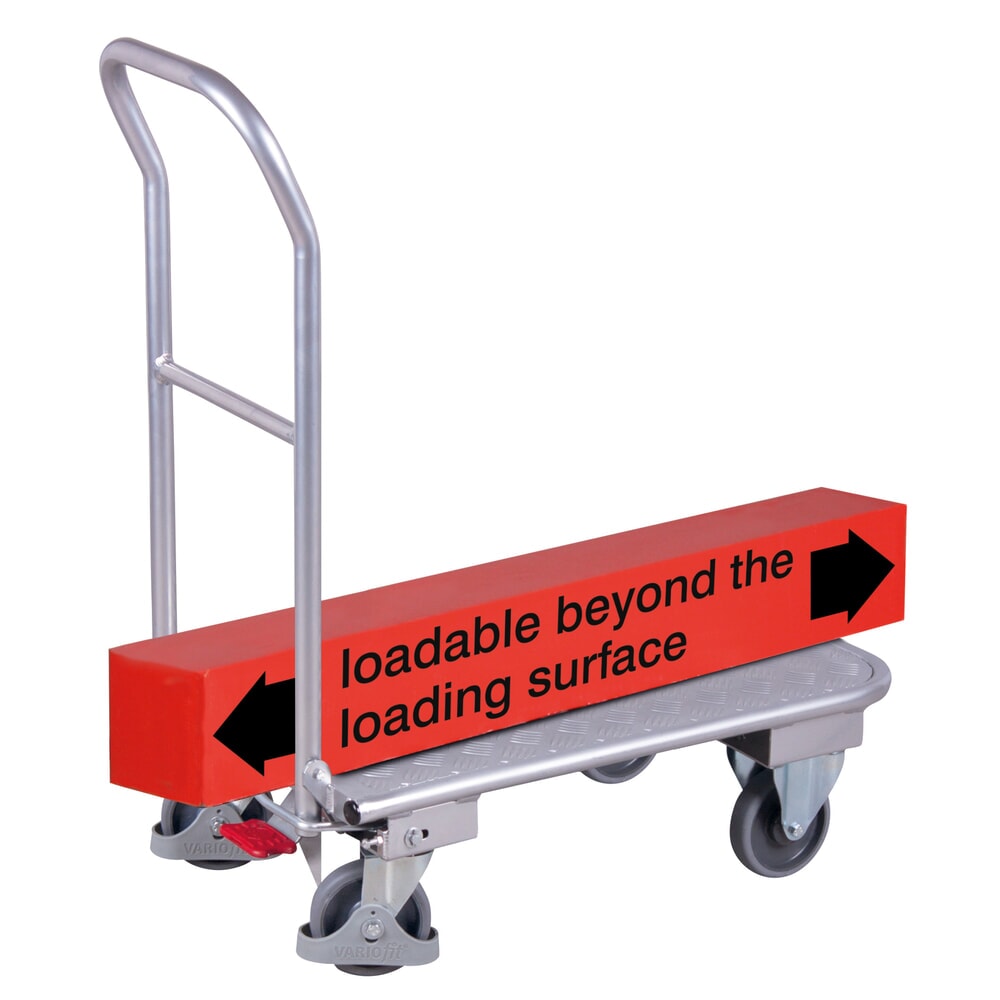 N° de l'image du produit 1 : VARIOfit® Aluminium-Klappwagen mit Riffelblech-Ladefläche, EasySTOP®-Bremssystem, HxBxT 950 mm x 815 mm x 450 mm, Ladefläche geriffelt