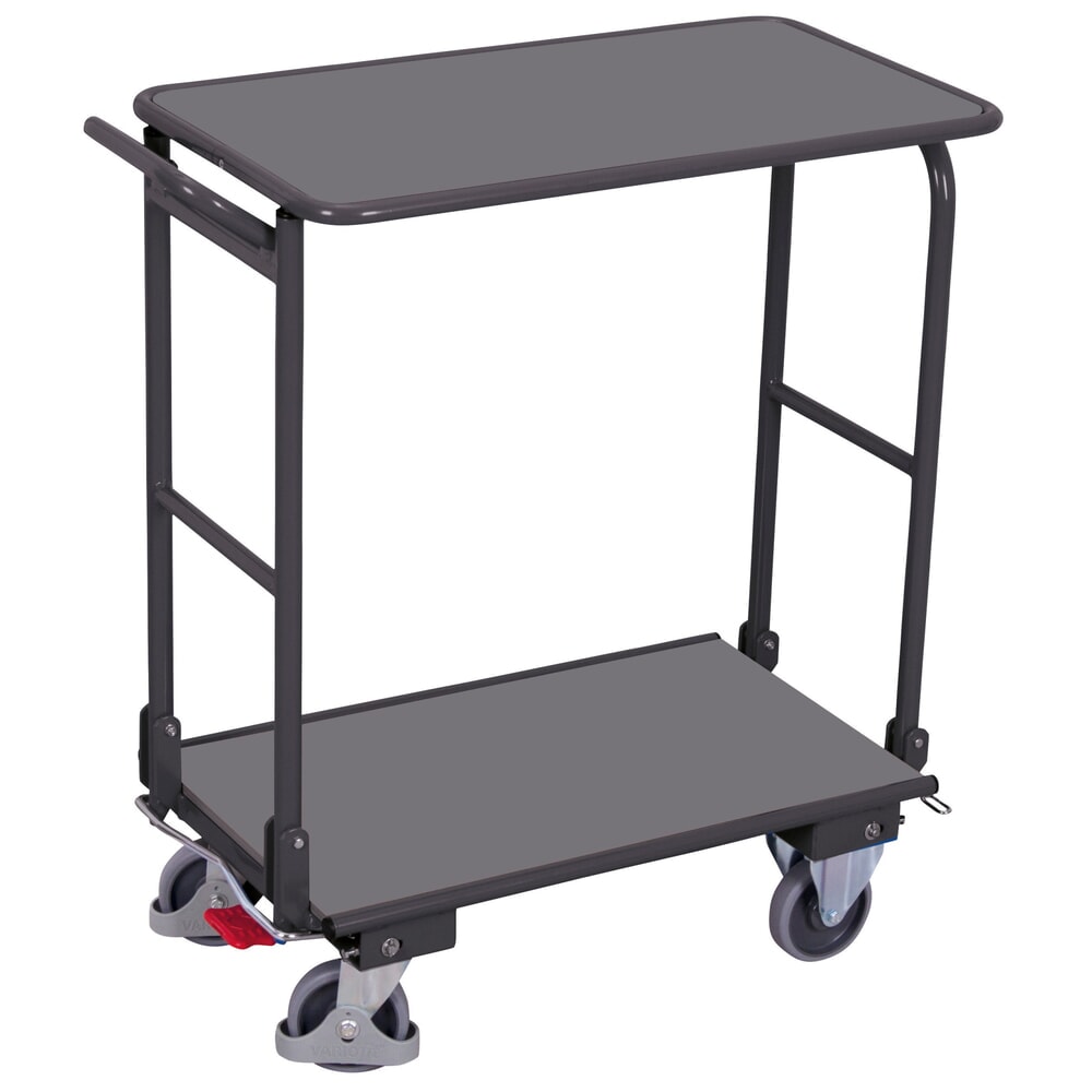 N° de l'image du produit 1 : VARIOfit® Klappwagen, 2 Etagen, EasySTOP®-Bremssystem, HxBxT 965 mm x 890 mm x 450 mm, anthrazitgrau