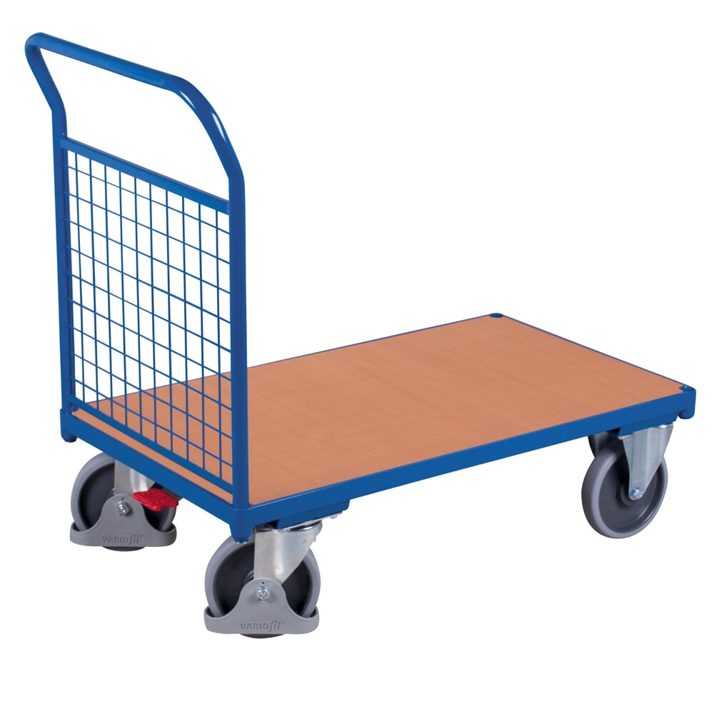 N° de l'image du produit 1 : VARIOfit® Stirnwand-Magazinwagen, Drahtgitterwände, HxBxT 975 mm x 975 mm x 500 mm, enzianblau