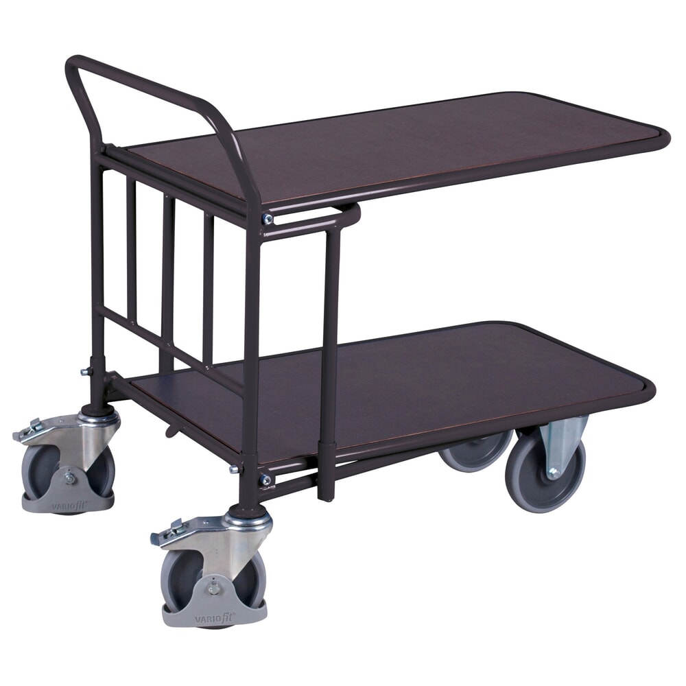 N° de l'image du produit 1 : VARIOfit® C+C-Wagen, 2 Sperrholz-Ladeflächen, Siebdruckoberfläche, HxBxT 965 mm x 990 mm x 640 mm, anthrazitgrau