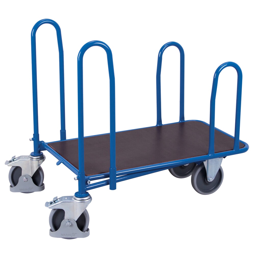N° de l'image du produit 1 : VARIOfit® C+C-Wagen, 4 Seitenbügel, HxBxT 955 mm x 950 mm x 640 mm, enzianblau