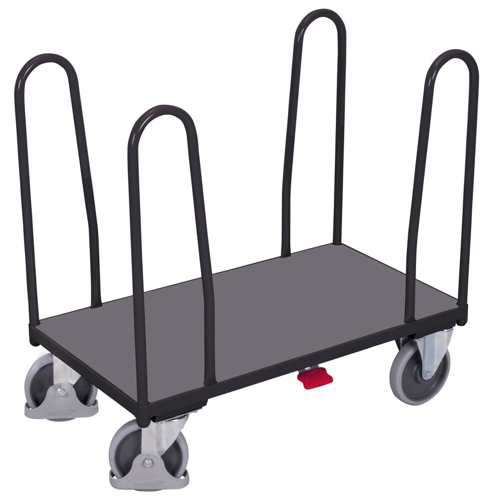 N° de l'image du produit 1 : VARIOfit® Seitenbügel-Magazinwagen, 4 Bügel, HxBxT 990 mm x 910 mm x 500 mm, anthrazitgrau
