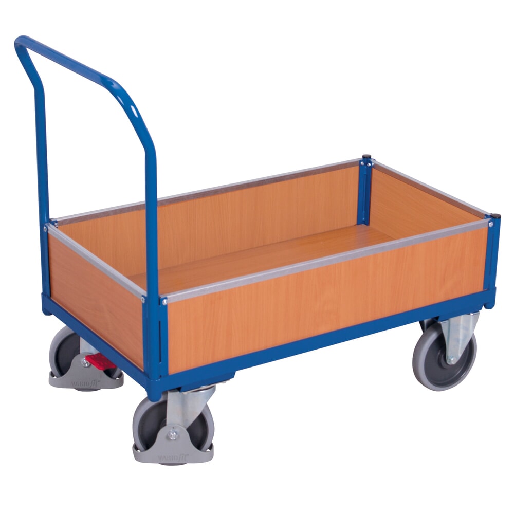 Produktabbildung Nr. 1: VARIOfit® Kasten-Magazinwagen, Holzwerkstoff-Ladefläche, HxBxT 975 mm x 975 mm x 500 mm, enzianblau