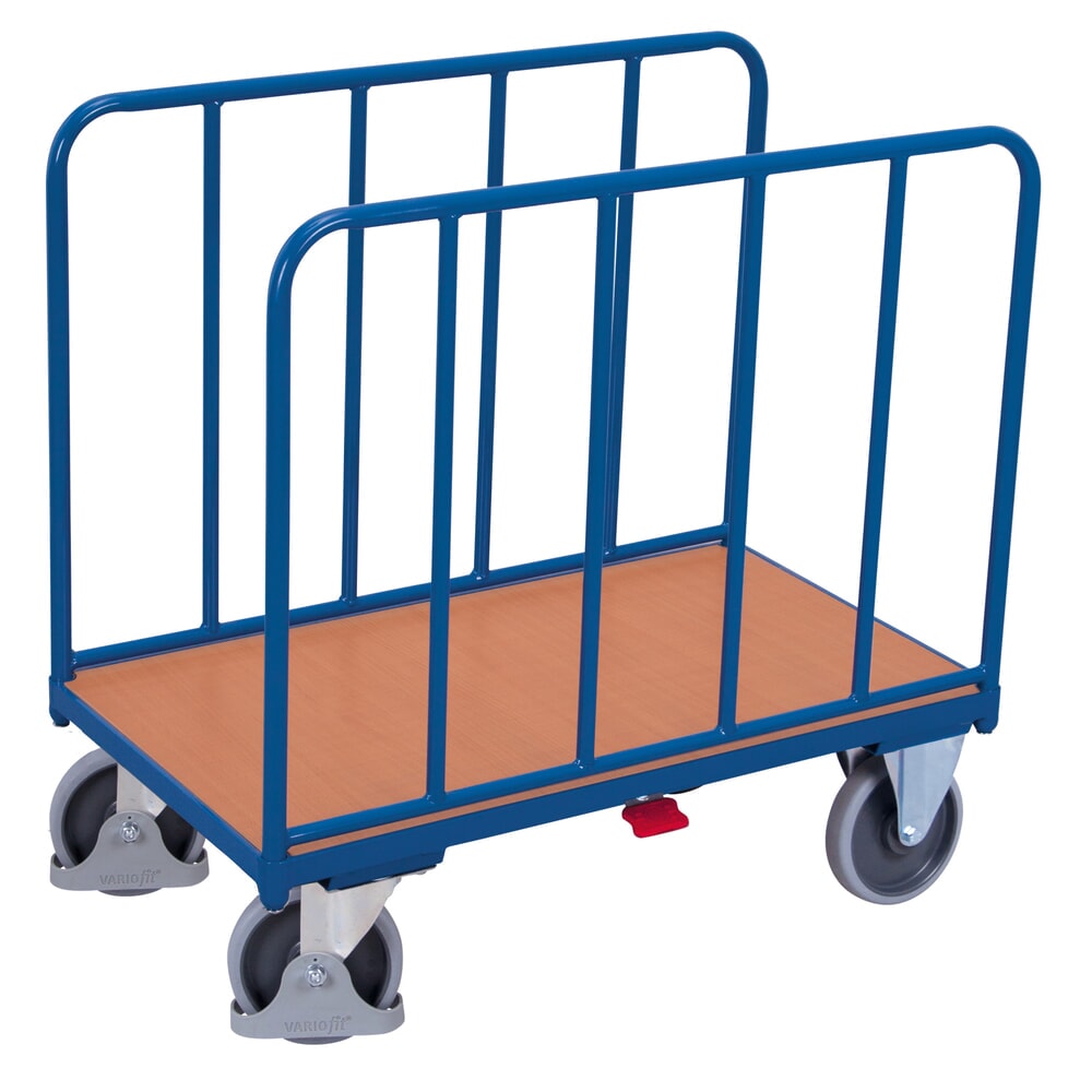 N° de l'image du produit 1 : VARIOfit® Seitenbügel-Magazinwagen, Rohrwände, HxBxT 1045 mm x 1060 mm x 600 mm, enzianblau