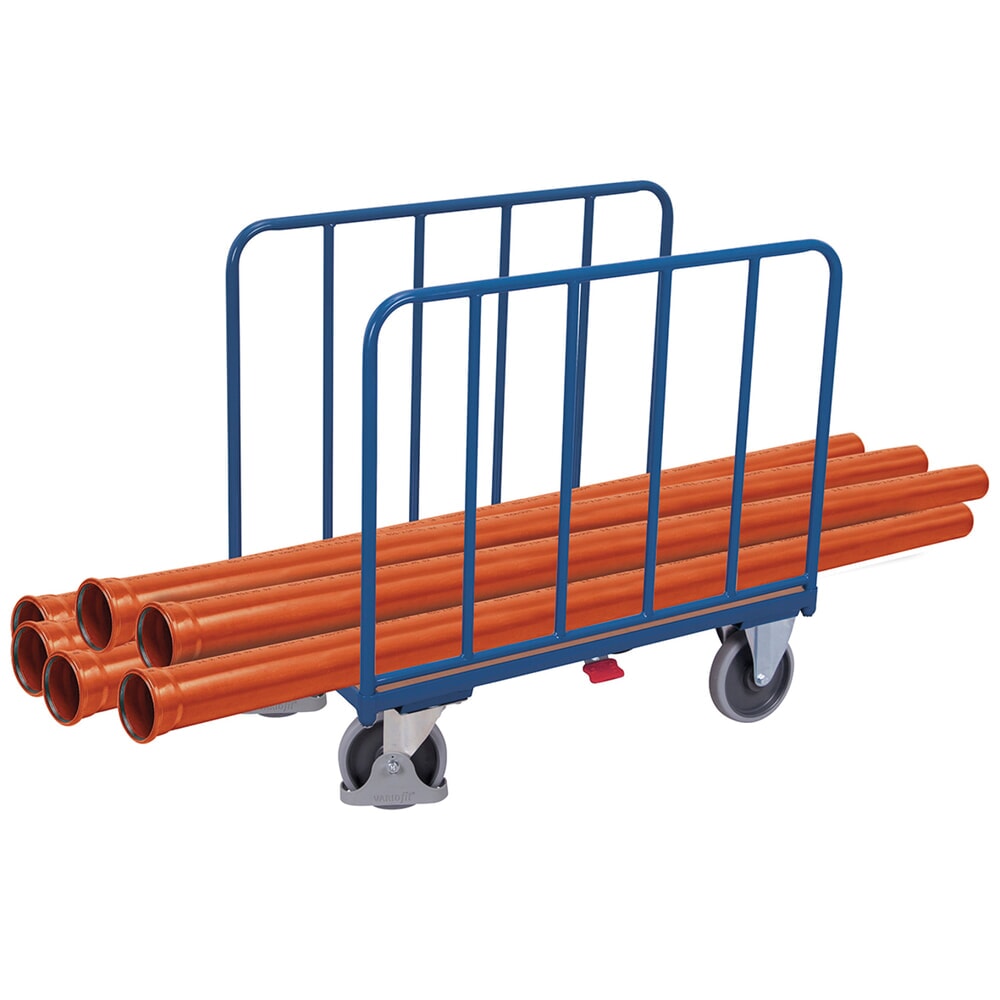 N° de l'image du produit 3 : VARIOfit® Seitenbügel-Magazinwagen, Rohrwände, HxBxT 1045 mm x 1060 mm x 600 mm, enzianblau