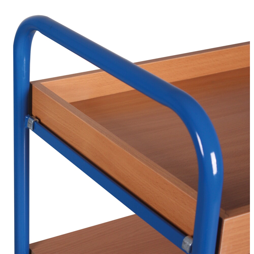 N° de l'image du produit 3 : VARIOfit® Tischwagen, 1 Boden, 1 Tablett, HxBxT 990 mm x 1060 mm x 600 mm, enzianblau