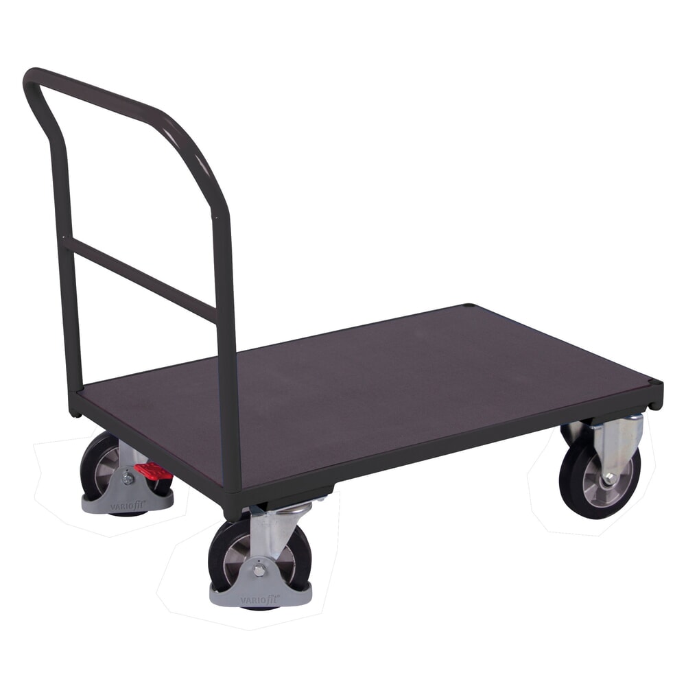N° de l'image du produit 1 : VARIOfit® Schiebebügel-Magazinwagen, Siebdruckplatte, HxBxT 1015 mm x 1130 mm x 700 mm, anthrazitgrau