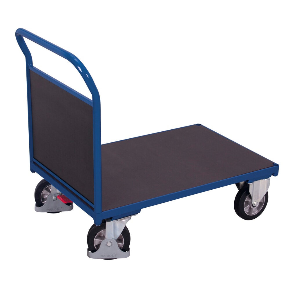 N° de l'image du produit 1 : VARIOfit® Stirnwand-Magazinwagen, Siebdruckplatte, HxBxT 1015 mm x 1130 mm x 700 mm, enzianblau