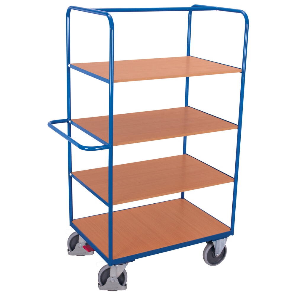 N° de l'image du produit 1 : VARIOfit® Etagenwagen, hochklappbare Etagenböden, 2 Wände, HxBxT 1890 mm x 1200 mm x 700 mm, enzianblau